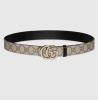Ceinture Gucci réversible noir et beige