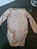 Langarm Body H&M beige mit Blumenmuster Grösse 104