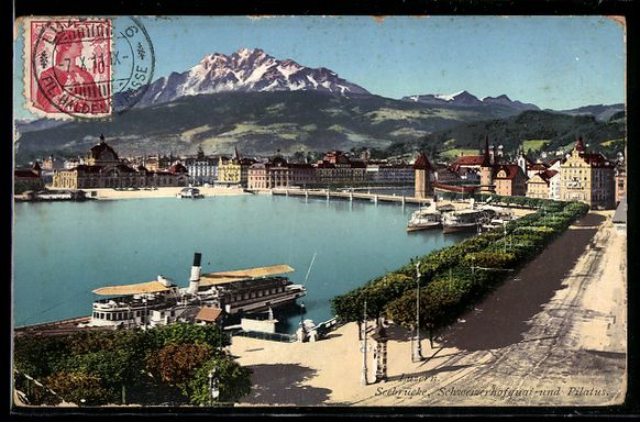 Cartoline postali: Luzern, Seebrücke, Schweizerhofquai u.  – Usato da Berlin venduto da bartko-reher
