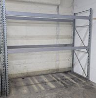 Schwerlastregal Metall grau zwei Ebenen gebraucht