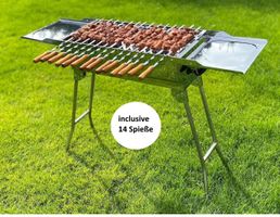 Holzkohlegrill Mangal Schaschlikgrill inkl.14 Spieße