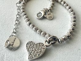 Jack & Co Silber 925  Armband Herz Anhänger Zirkonia funkeln