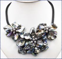 ♛ Barocke Perlen - Perlmutt (Muschel) Collier ca. 46cm