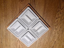 Aperitif Schalen Set Keramik mit Holzplatte