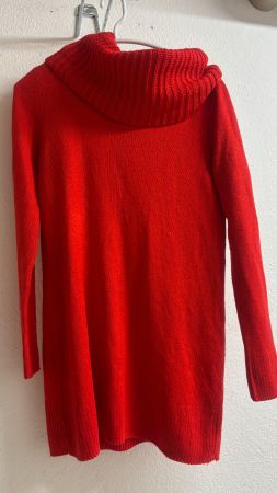 Roter Strick-Rollkragenpullover, Gr. S       (7)