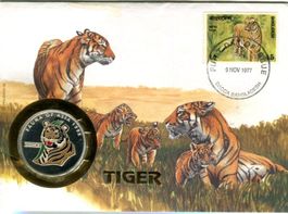 Silberunze "Tiger. 500 Won. Korea"". 999/1000