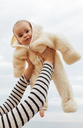 Winter merino wool baby jumpsuit (6-18 months)