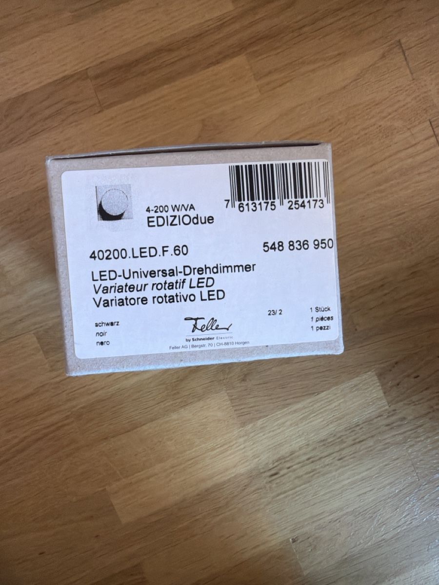 Feller Schalter: Led Drehdimmer Schwarz Feller – Neu (gemäss Beschreibung) aus Steffisburg von gia_5gkm