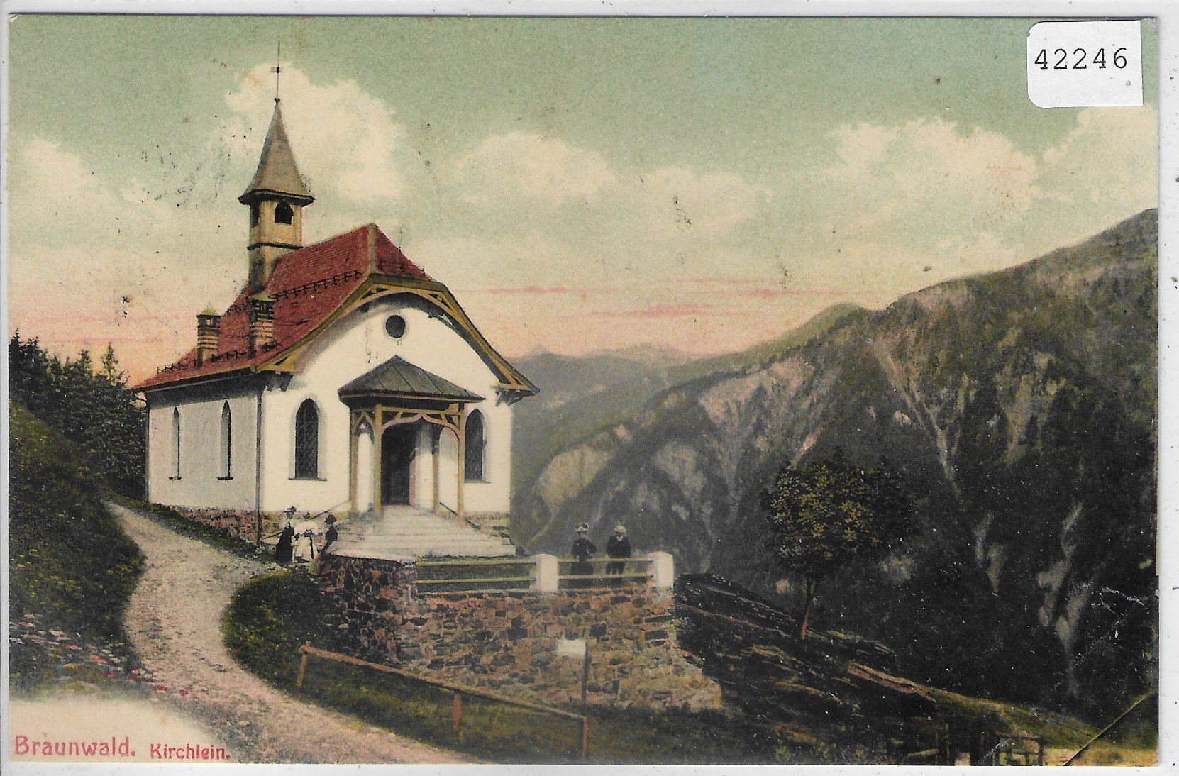 Cartoline postali: Braunwald - Kirchlein - coloriert – Usato da Ettingen venduto da Kartenplanet