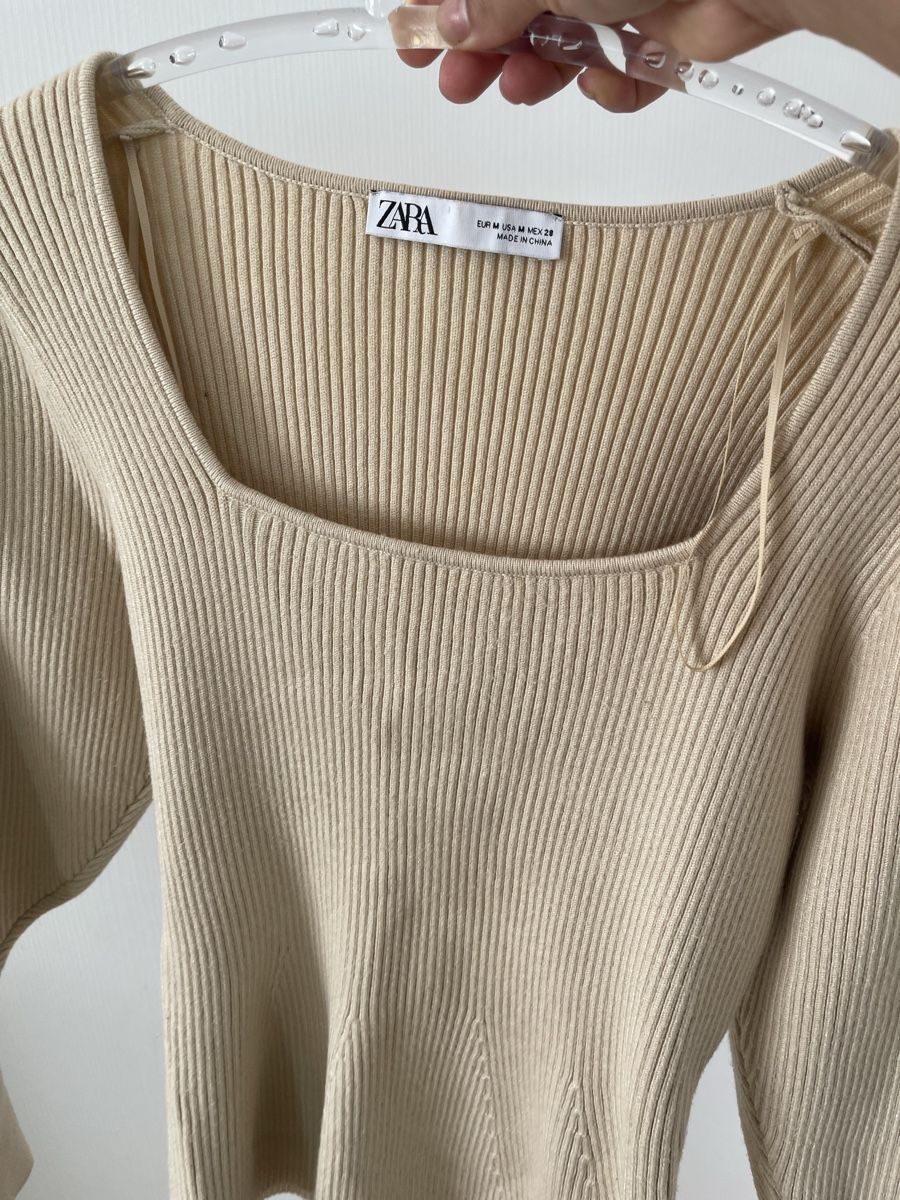 Zara Pullover & Sweatshirts: Zara Pullover gerippt beige eckiger Ausschnitt Grösse M – Neu (gemäss Beschreibung) aus Wetzikon ZH von man_7mn7 4