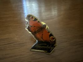 Anstecknadel Kambly Schmetterling goldfarben gebraucht
