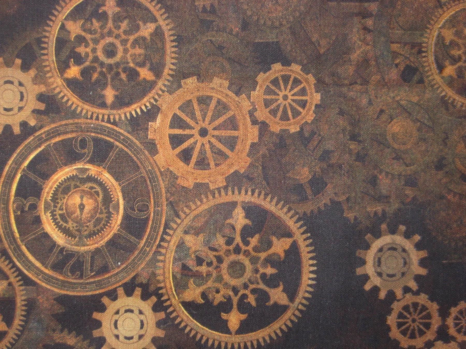 Stoffe: Baumwollstoff Steampunk schwarz Digitaldruck – Neu und originalverpackt aus Füllinsdorf von Schlupp 1