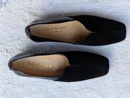 Elegante schwarze Brunate Halbschuhe aus Italien Gr. 40