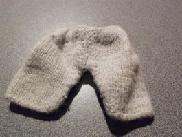 Puppen - Hose grau, gestrickt