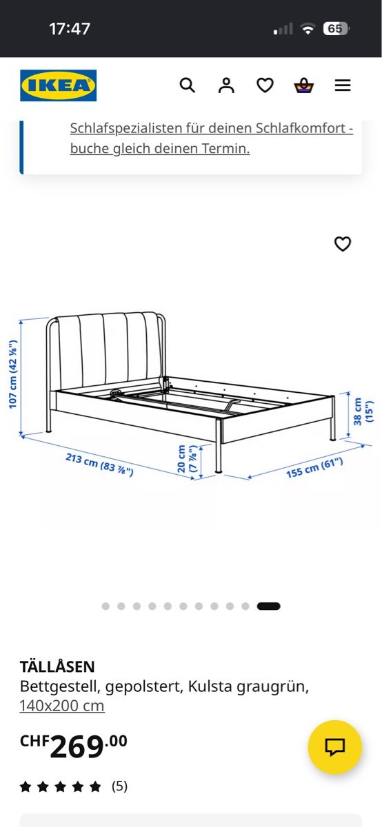 Letti: Neuwertig, Bett IKEA, 140x200  – Usato da Zürich venduto da Bo_Kristin 3