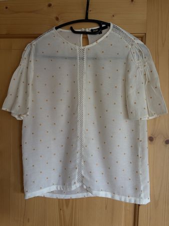 Maje Damen Bluse weiss Grösse 2 mit Sternen Muster