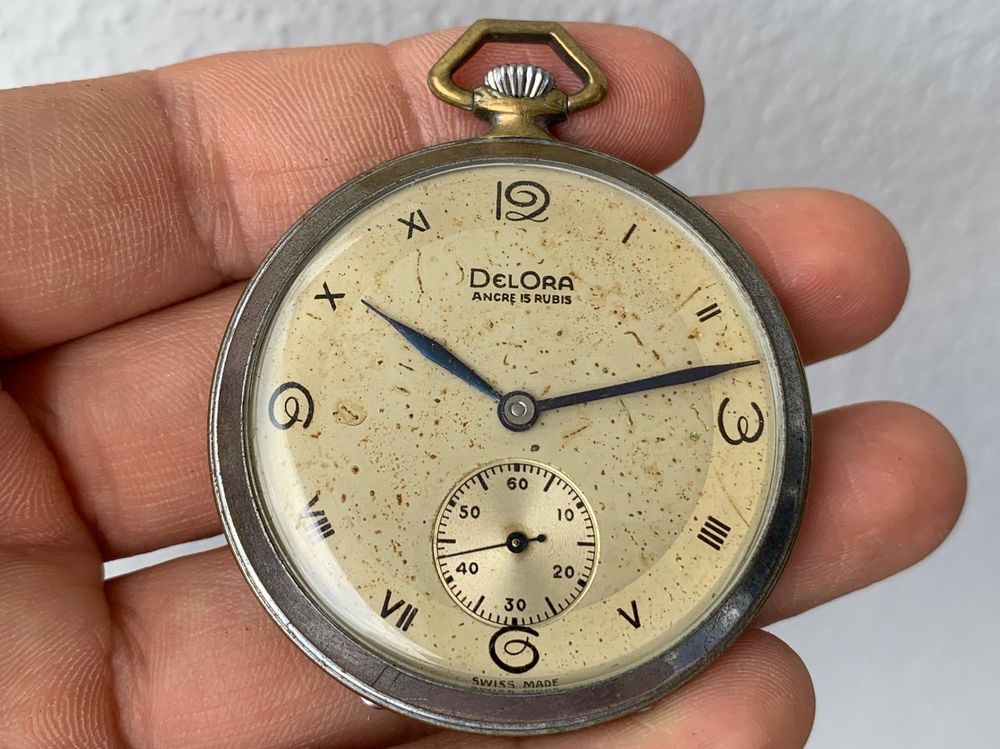 graue taschenuhren wert alte Alte Taschenuhr DELORA Handaufzug Kaufen auf Ricardo