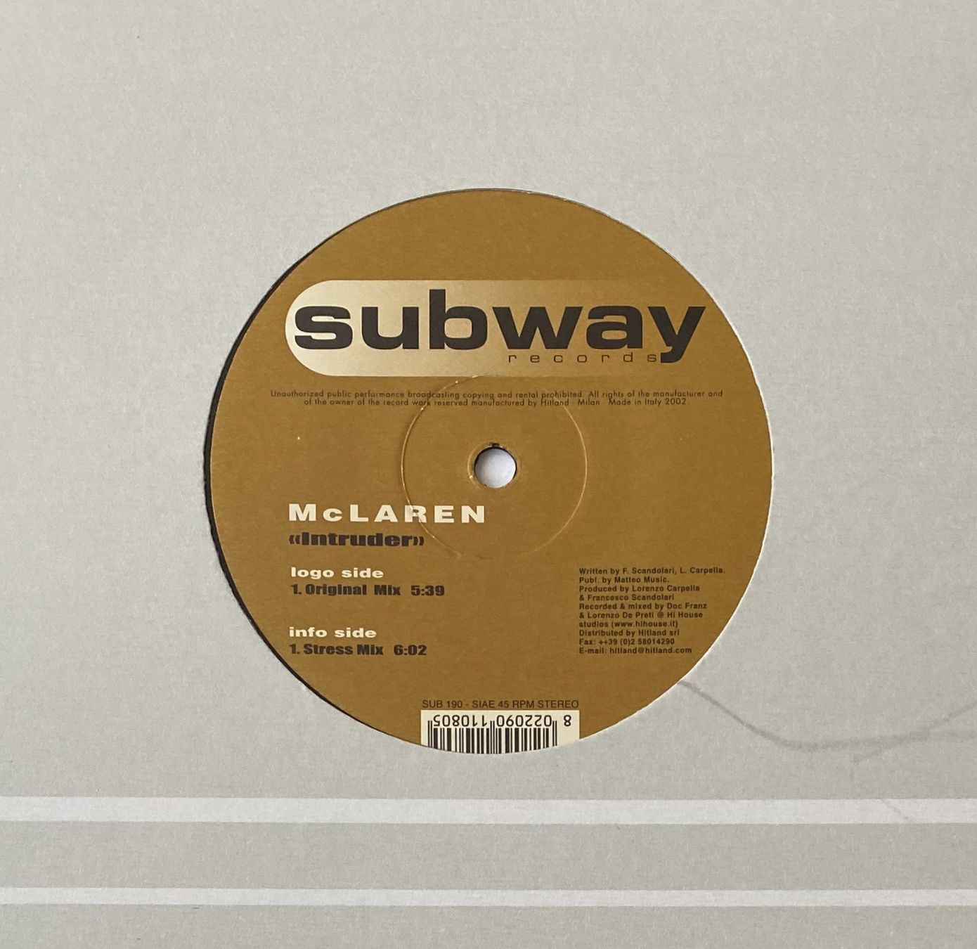Dischi in vinile: McLaren, Intruder (Hardstyle) – Usato da Flums venduto da Empe1 2