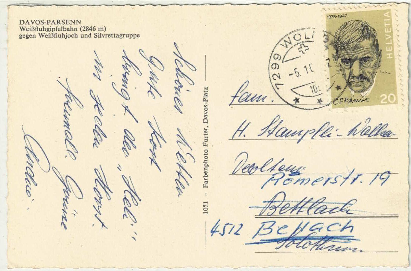 Cartoline postali: Davos-Parsenn Bahn im Sommer – Usato da Ettingen venduto da Kartenplanet 1