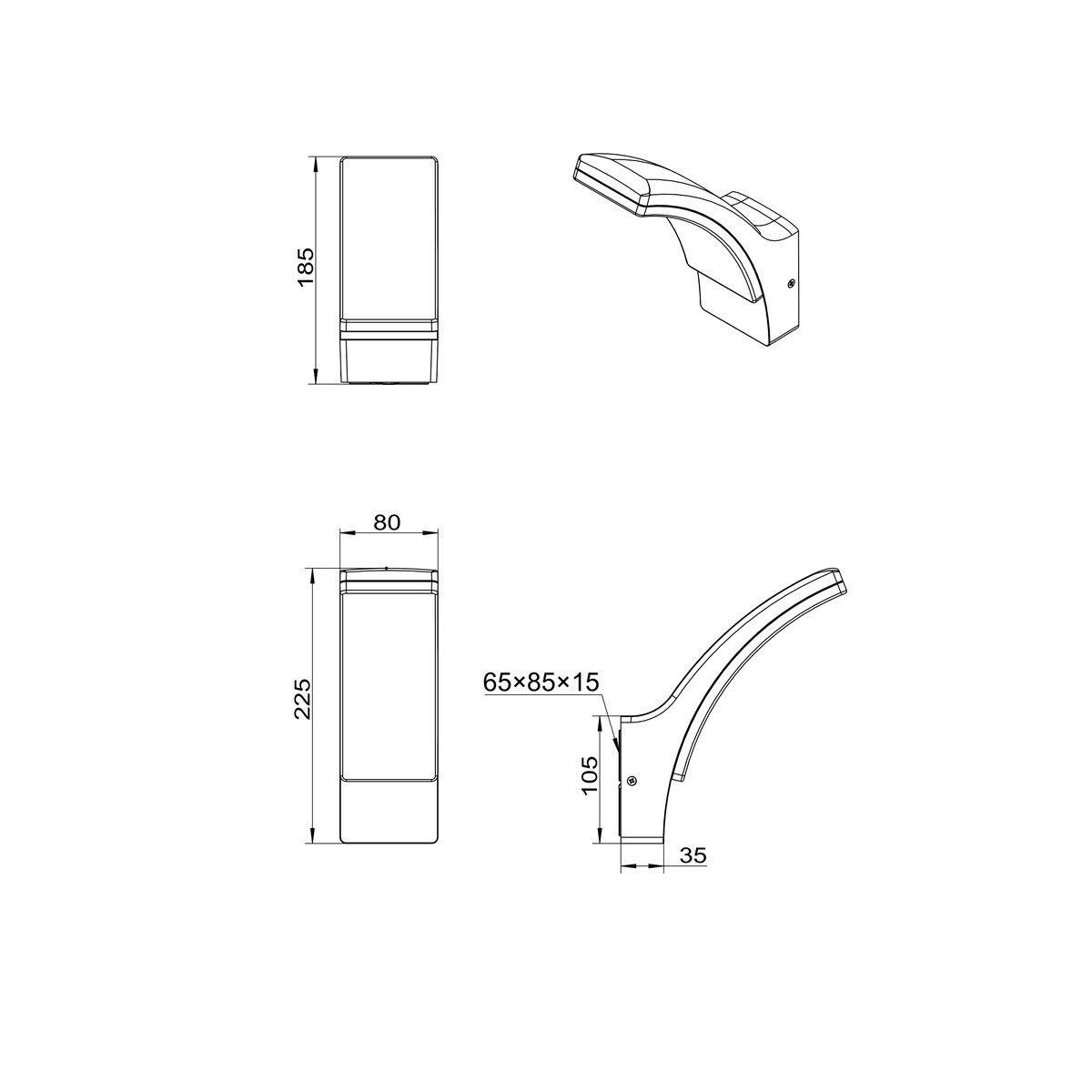 Lampade: LED Aussen Wandleuchte, IP44, 23 cm Höhe – Nuovo (secondo la descrizione) da Kreuzlingen venduto da Smart-Light 8