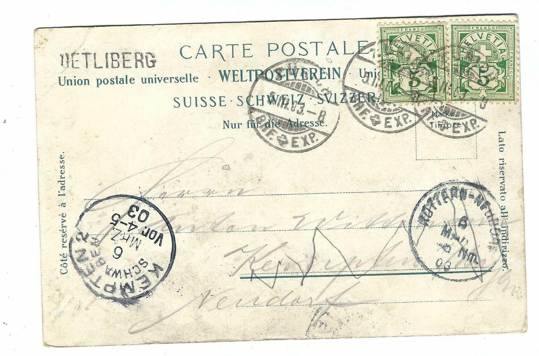 Tutti i francobolli: Stabstempel Uetliberg 1903 7b – Usato da Aarau venduto da fussball-fussball