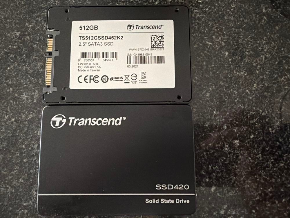 Harddisks: 2x SSD 512GB SATA Transcend – Gebraucht aus Glattpark(Opfikon) von Golghot92