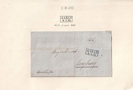 1853 Faltbrief AARAU - LENZBURG