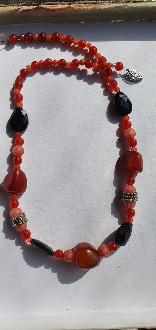 Ketten: Einzigartig Kette. Karneol, Rot Agate, Onix – Neu (gemäss Beschreibung) aus Benglen von Meercat3 3