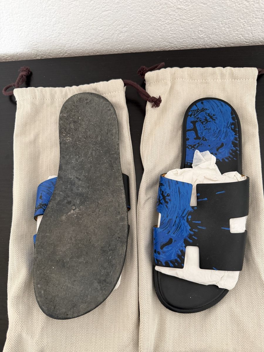 Hermès Herrenschuhe: Stylish Hermes Sandals - Blue Splash - Size 43 - Summer – Neu (gemäss Beschreibung) aus Oberengstringen von Titina90 1