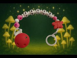 Silikon- Nuggikette rosa mit Wunschnamen