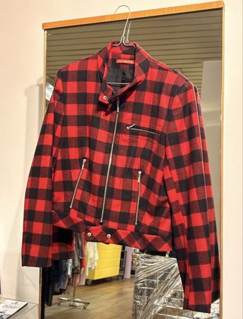 ALAIN MANOUKIAN JACKE, ROT-SCHWARZ KARIERT
