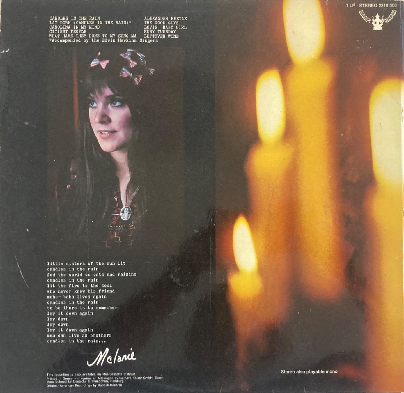 Dischi in vinile: MELANIE - CANDLES IN THE RAIN – Usato da Poliez-Pittet venduto da Newtown-Records 1