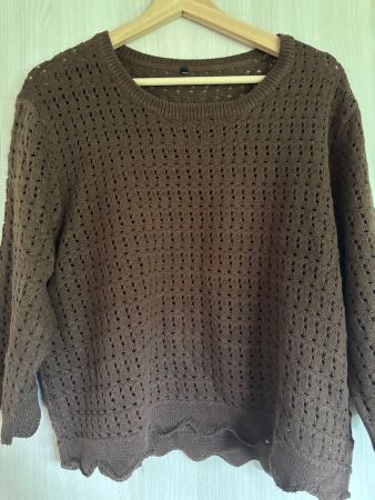 Schöner, leichter Sommer-Pullover in Braun, ca. Grösse M