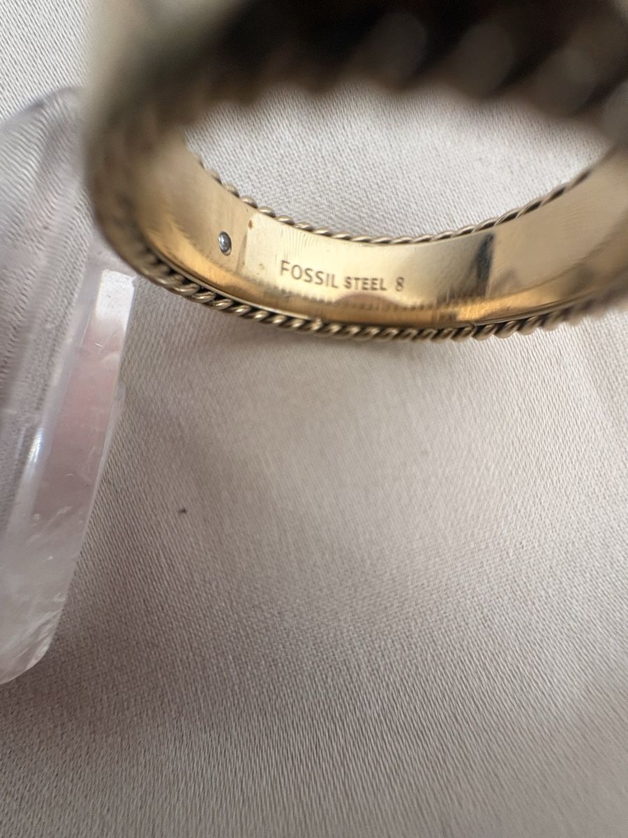 Fossil Anelli: Fossil Ring Edelstahl goldfarben Gr. 56 – Usato da Zürich venduto da CICI-CuratedVintage 4