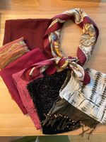 7x Tuch Schal Vintage Design Retro bunt