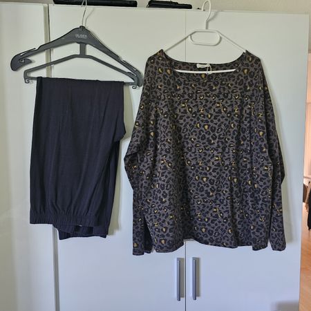 Huber Pyjama Set Leo Muster schwarz Grösse 4XL 48 neu
