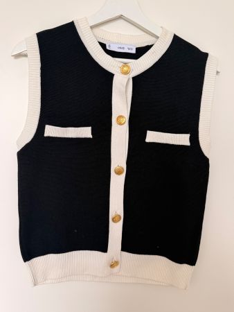 Mango Waistcoat Knitted Size Small