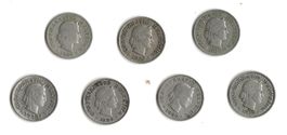 Schweiz Münzen 7 x 5 Rp. (1884, 1906, 12, 19, 22, 29, 48)