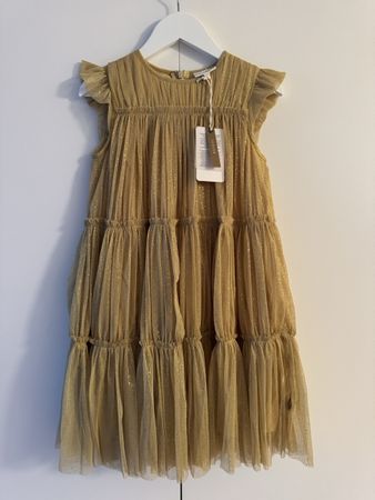 POMP DE LUX Kleid 128 NEU! gold Prinzessinenkleid Fasnacht
