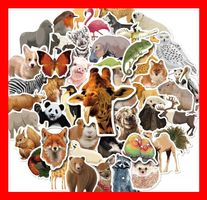 Zoo Tiere Löwe Giraffe Bär Elefant Zebra 50 tlg Stickerset