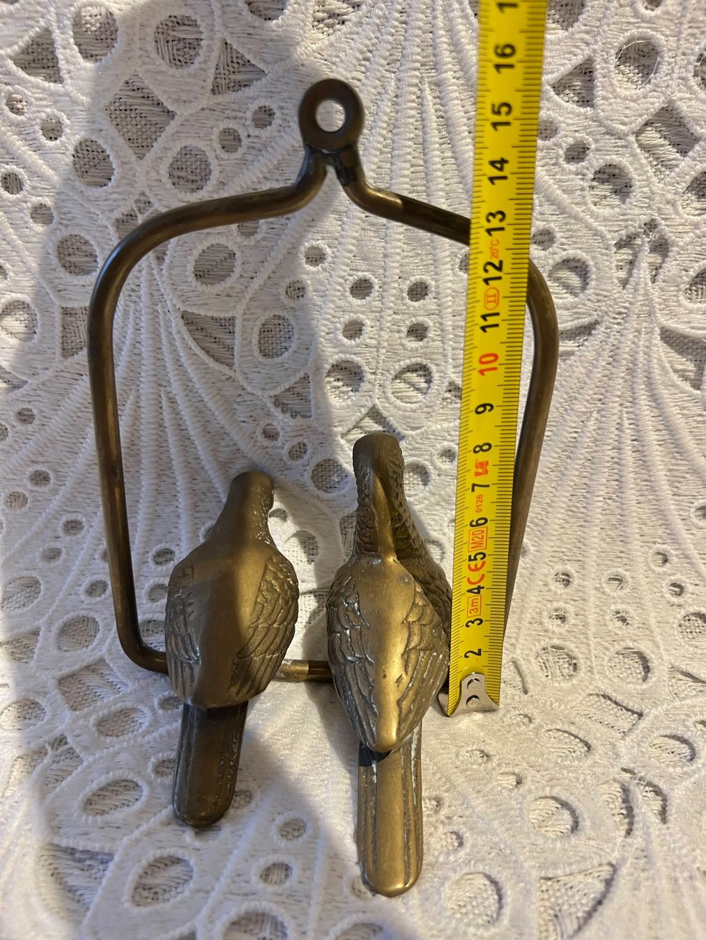 Statuette: Zwei Messing Vögel sitzen auf einer Schaukel – Usato da Frenkendorf venduto da Only1 7