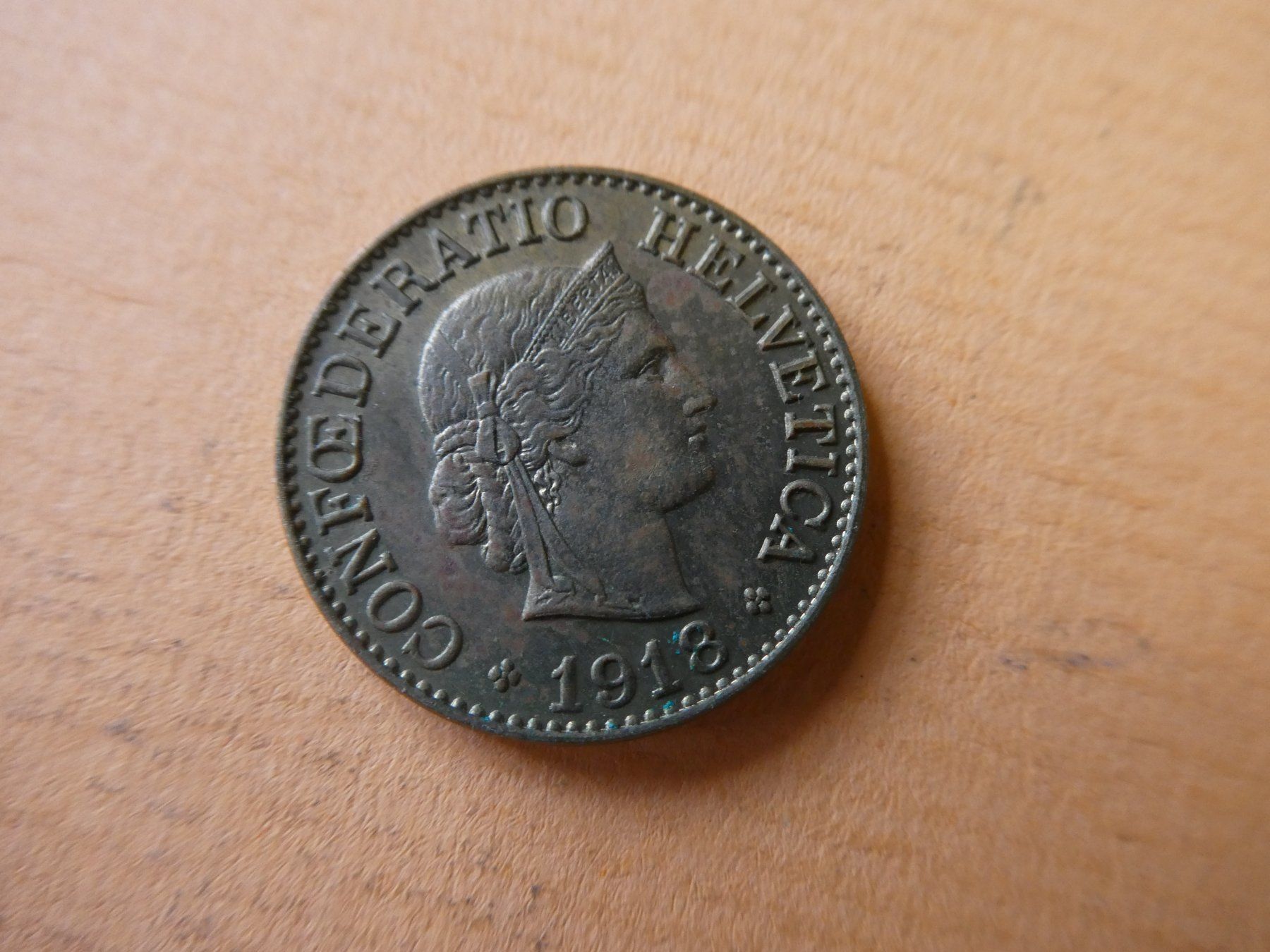 Tutti le monete: 0Schweiz 1918, 10 Rappen    Messing – Usato da Hinterforst venduto da Rohusri