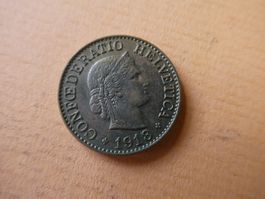 0Schweiz 1918, 10 Rappen    Messing