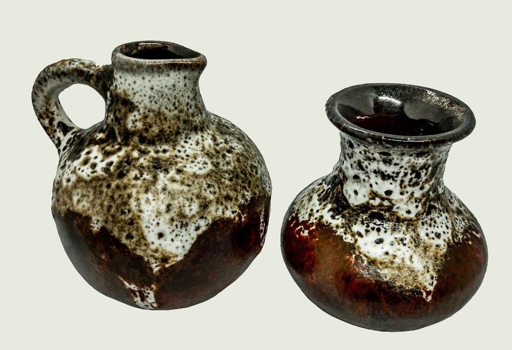 2 kleine Vasen petits vases vintage Midcentury 60s' Fat lava Kaufen