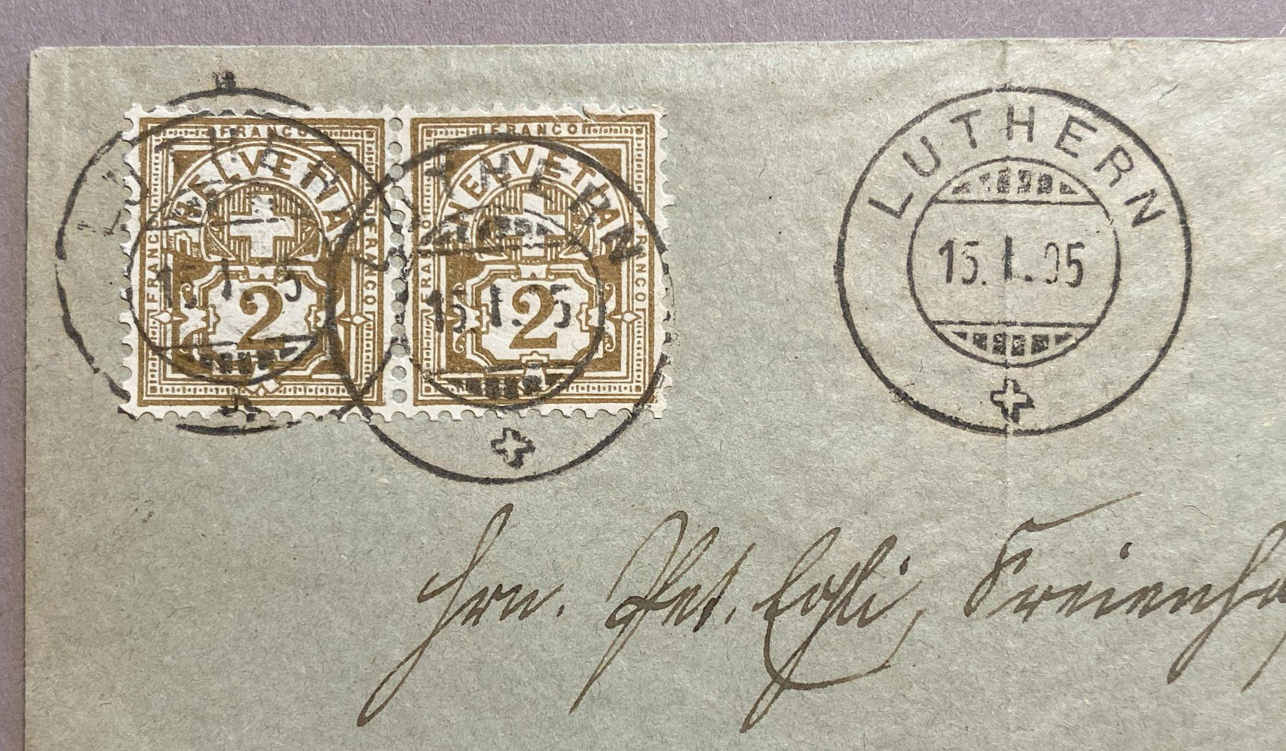 Alle Briefmarken: 58B + 59B Brief von Luthern nach Ruswil Brief – Gebraucht aus Steinhausen von yukon26 1