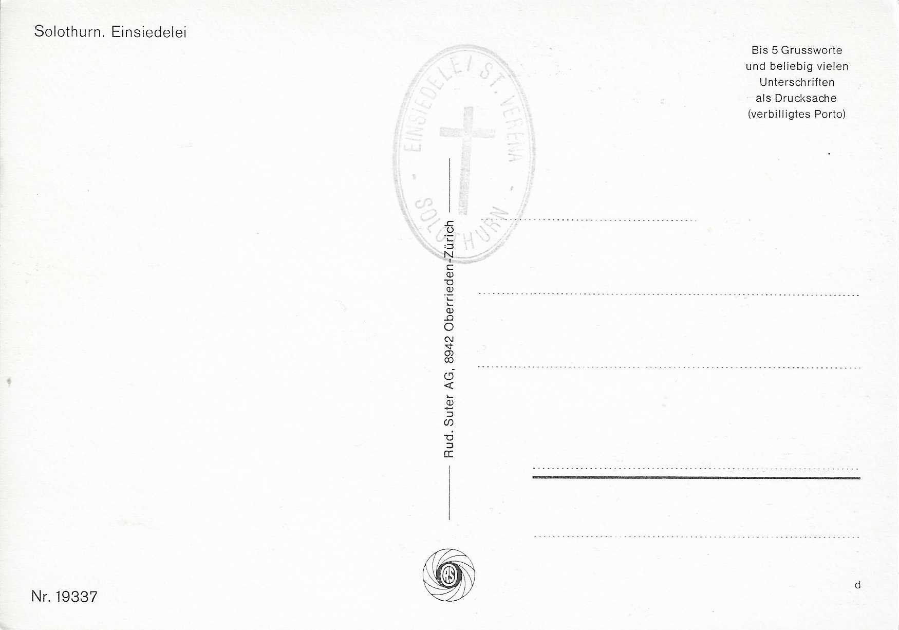 Cartes postales: Solothurn Einsiedelei SO – Neuf (Voir description) à Rothrist par Stranglehold 1