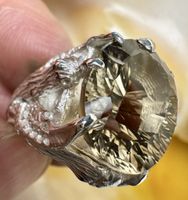 Adler Silberring mit Rauchquarz - Neu!