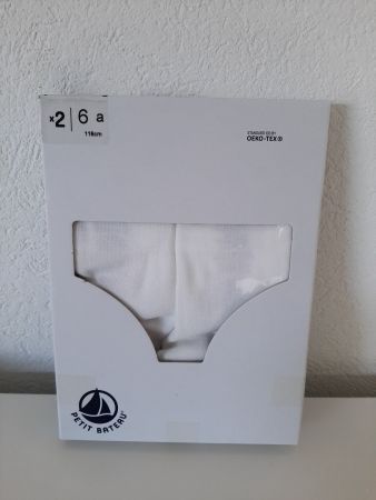 Petit Bateau 2-er Set Unterhosen aus Baumwolle weis Gr. 116