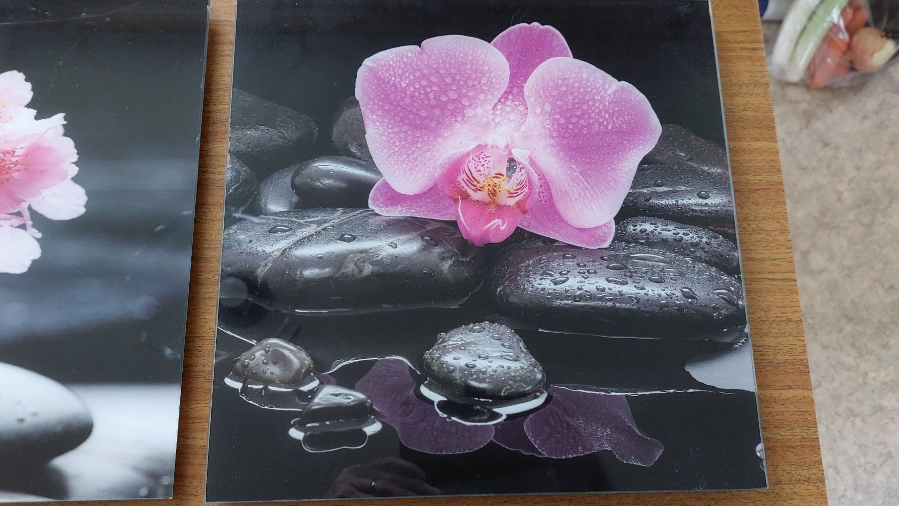 Ikea Tutte le decorazioni: 3er Set Glasbilder Orchidee/Blume/Stein, Frühlingsdeko – Usato da Thörigen venduto da Mairitterling 1