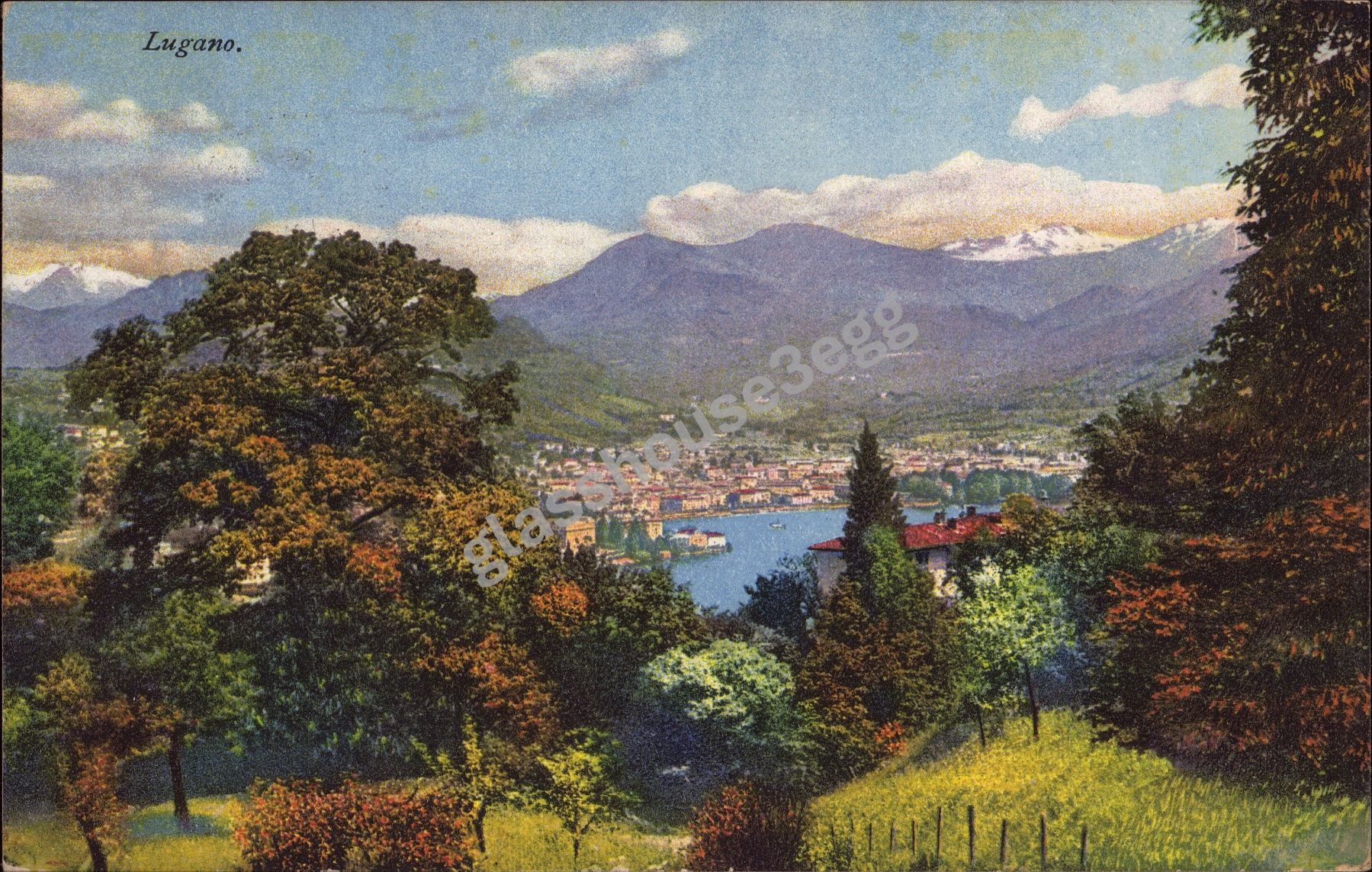 Cartoline postali: AK 1920 Lugano – Usato da Eggersriet venduto da glasshouse3egg